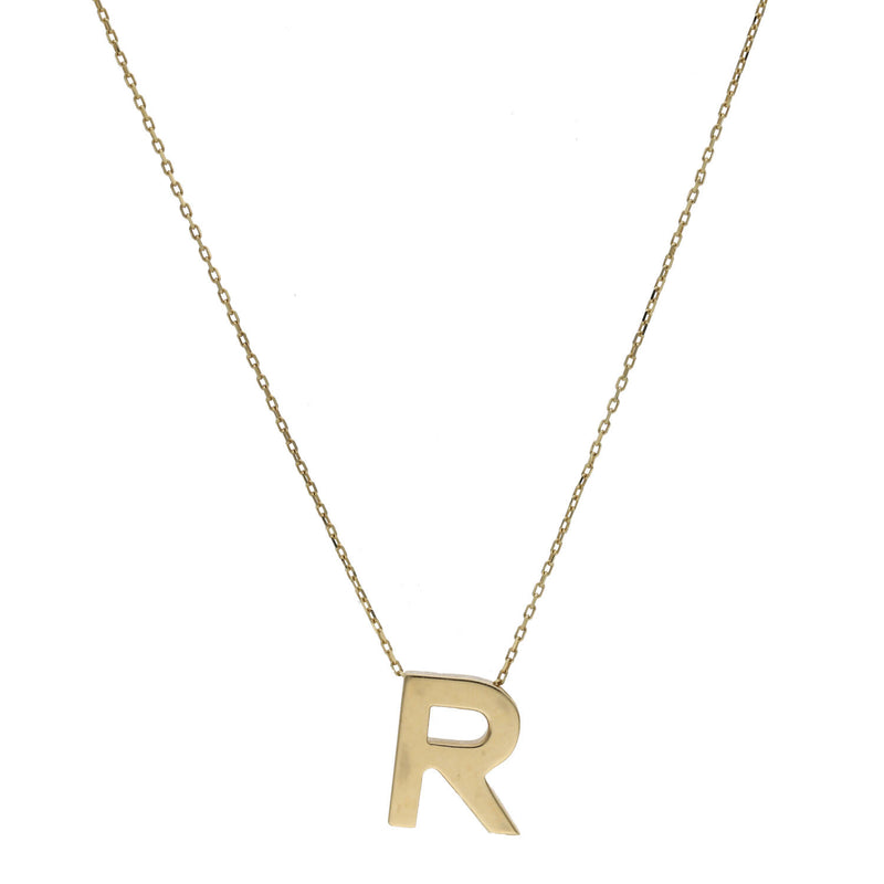 14 Karat Gold Initial Rolo Necklaces
