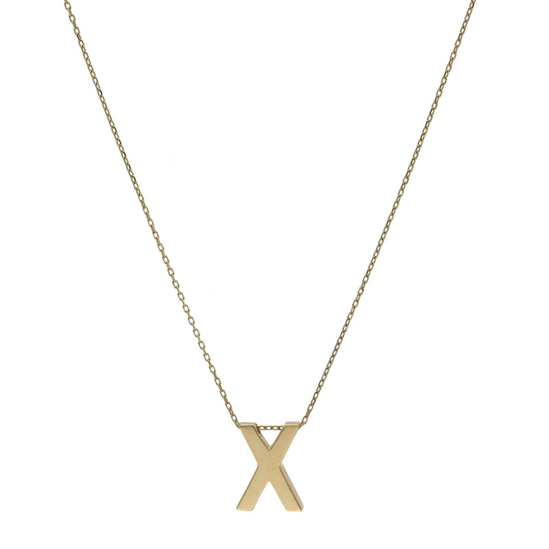 14 Karat Gold Initial Rolo Necklaces