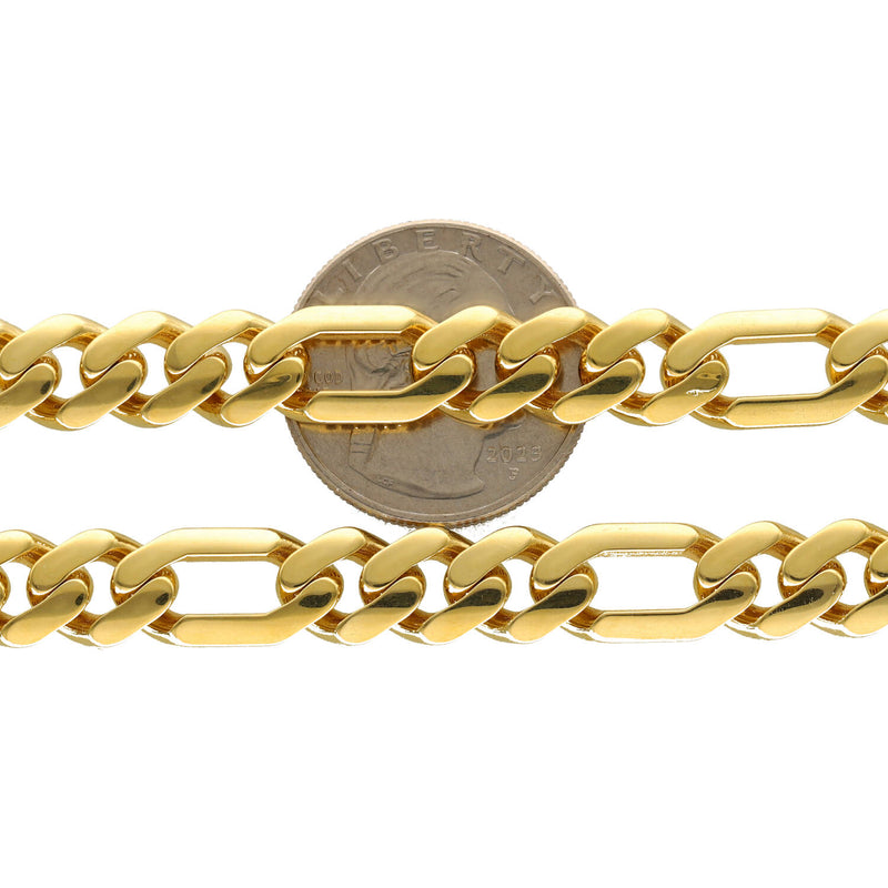 14 Karat Gold Figaro Monaco Style Chain