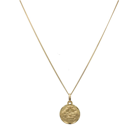 14 Karat Gold Cuban Chain & Baptism Medal