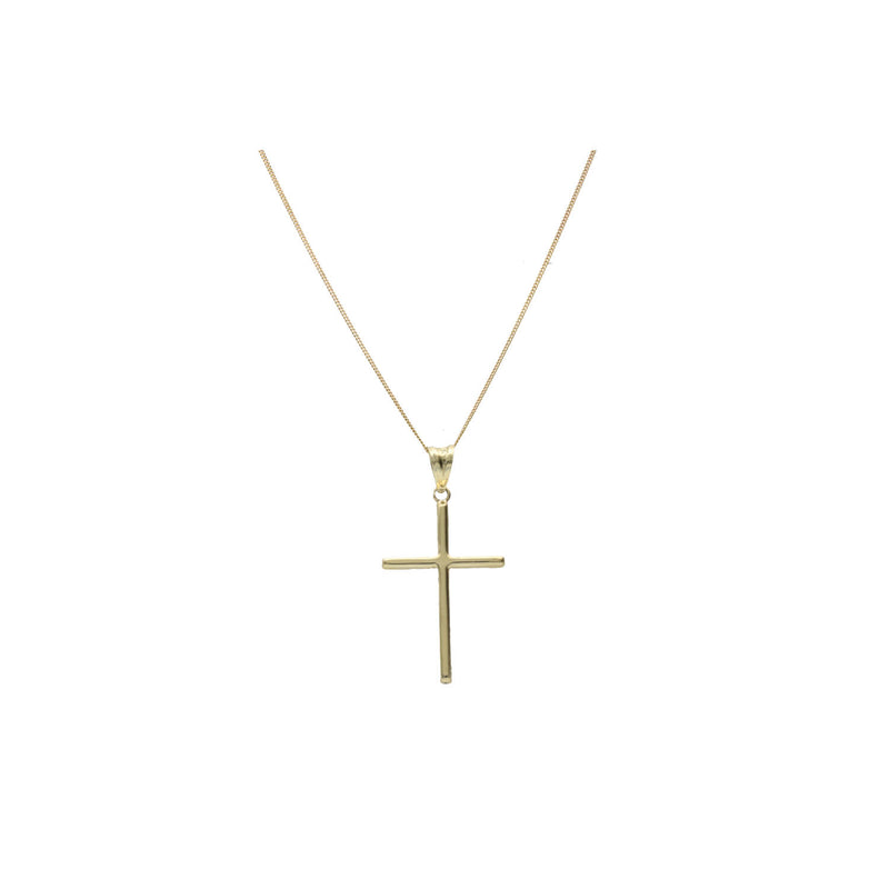 14 Karat Gold Cuban Chain & Natural Diamond Cross