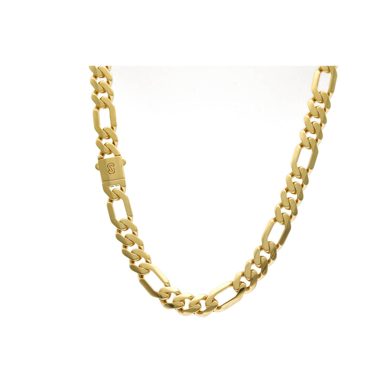 14 Karat Gold Figaro Monaco Style Chain