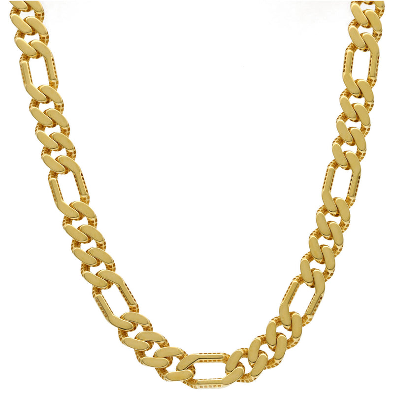 14 Karat Gold Figaro Monaco Style Chain