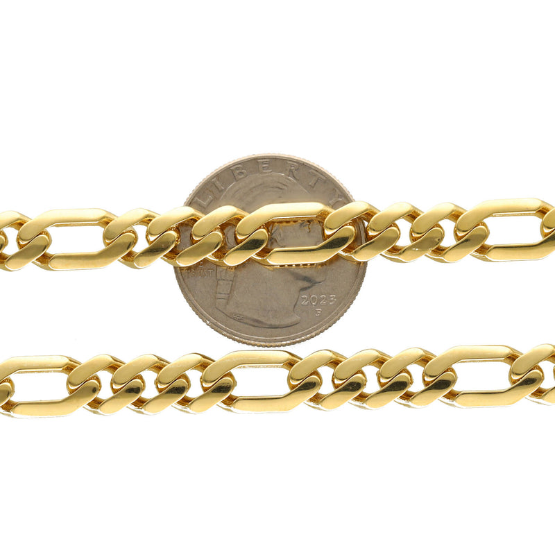 14 Karat Gold Figaro Monaco Style Chain