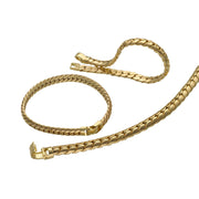 Three 10K yellow gold tight link Cuban bracelets in different widths, featuring premium luxury box clasps on a clean white background.