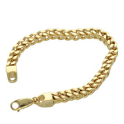 Detailed quality inspection video showing the link construction and clasp of a Veka Jewelry 10K gold Franco 6mm bracelet