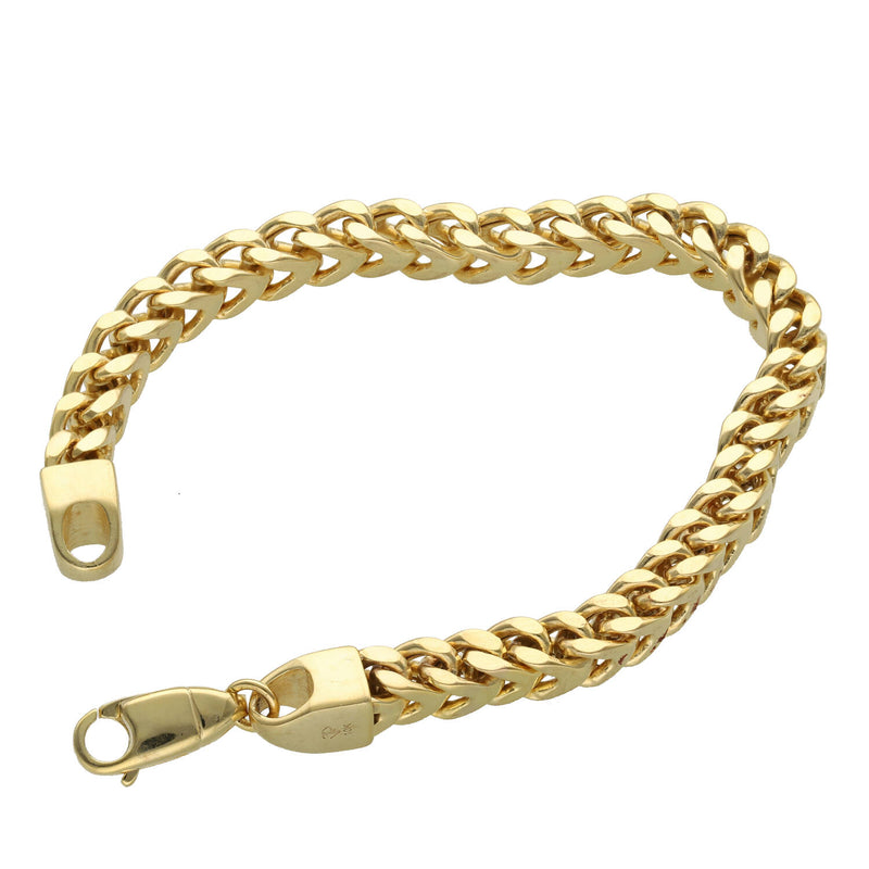 Detailed quality inspection video showing the link construction and clasp of a Veka Jewelry 10K gold Franco 6mm bracelet