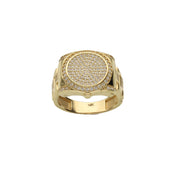 Gold & CZ Watch Ring 14 Karat Yellow Gold Veka Jewelry