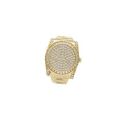 Gold & CZ Watch Ring 14 Karat