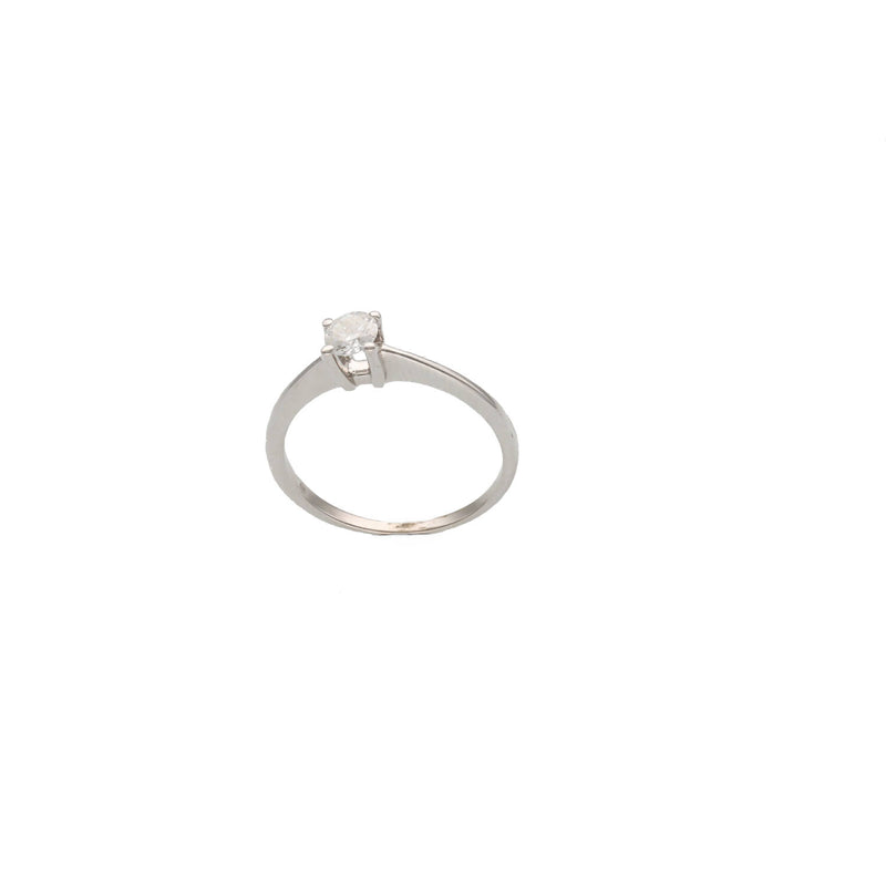 Back view of a minimalist 14K gold band with a single 0.30 carat natural diamond stone