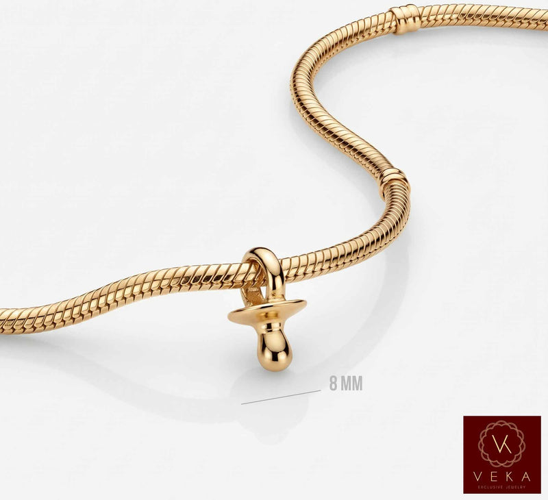 14 Karat Gold Pacifier Fancy Charm for chain or charm bracelets