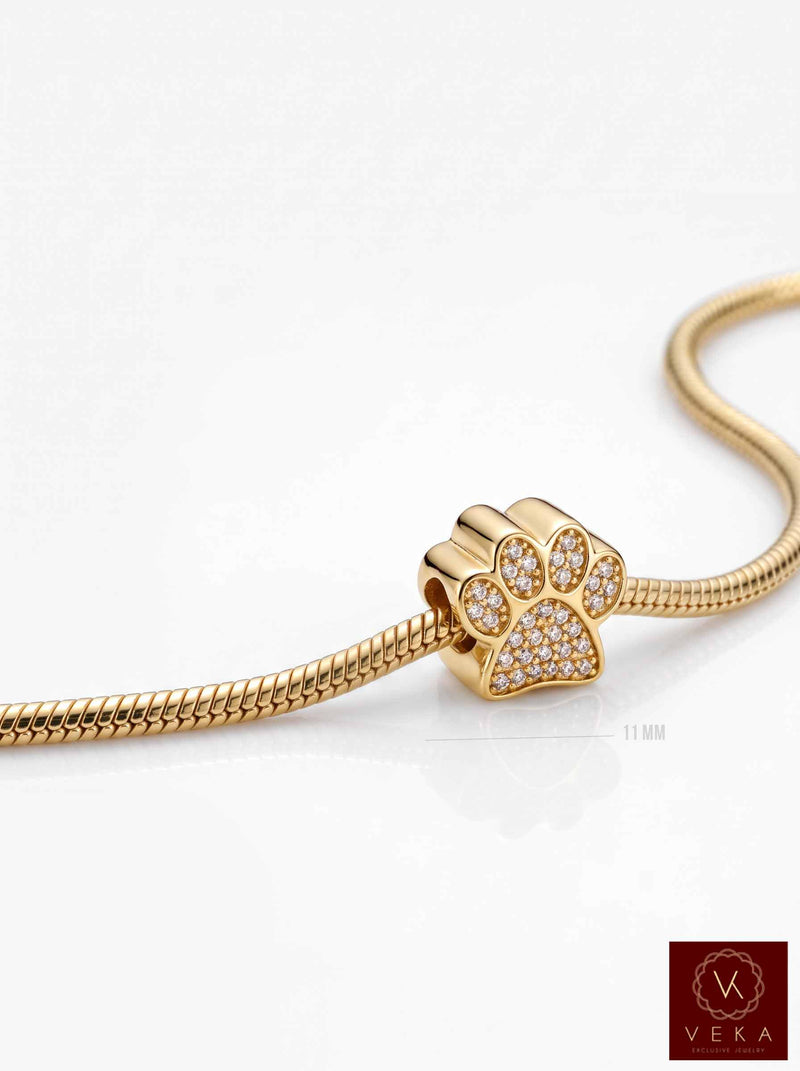 14K PAW Charm Love for Charm Bracelets.