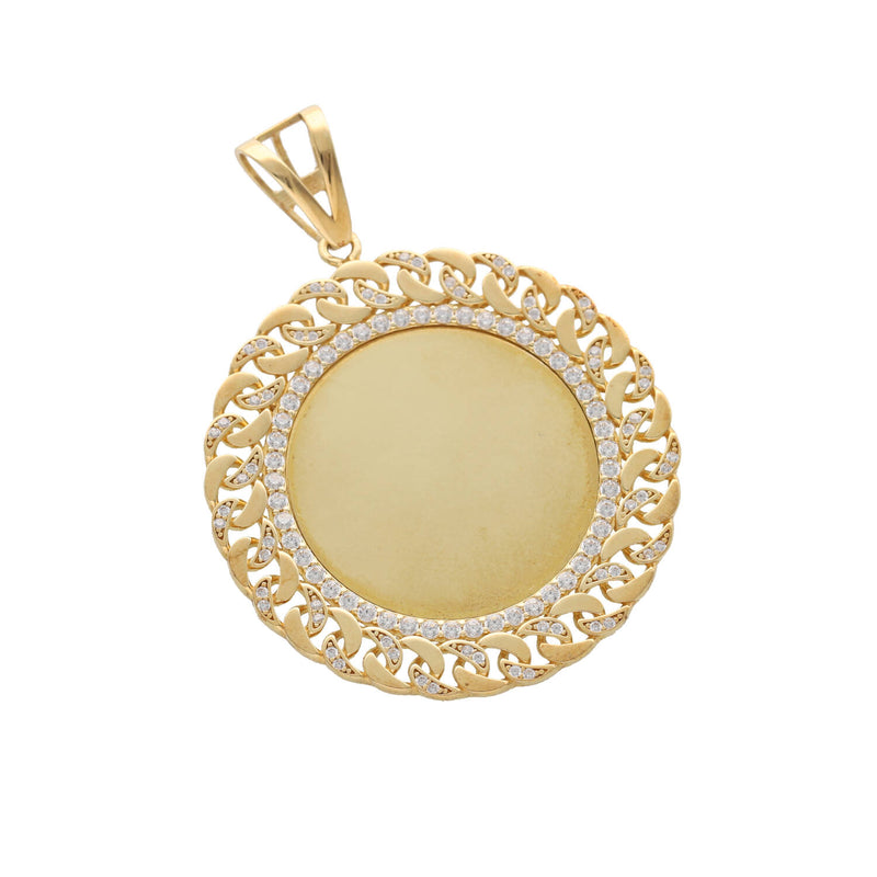 14 Karat Gold Cuban Link Memory Photo Medal
