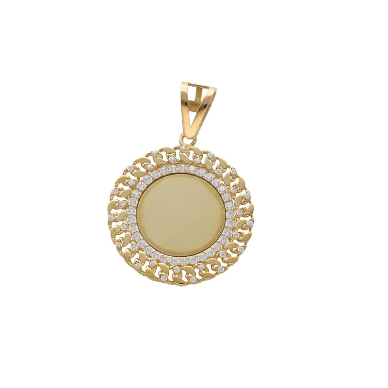 14 Karat Gold Cuban Link Memory Photo Medal