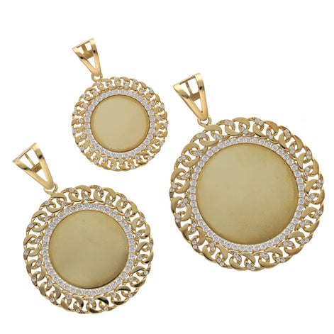 14 Karat Gold Cuban Link Memory Photo Medal