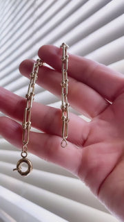 Gold Fancy Clip Bracelet 14 Karat 