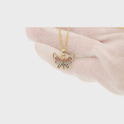 Gold Butterfly Colorful Charm