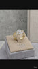 Video showing the 360-degree sparkle of natural GH SI diamonds on a handcrafted 10K gold cuban gucci link statement ring