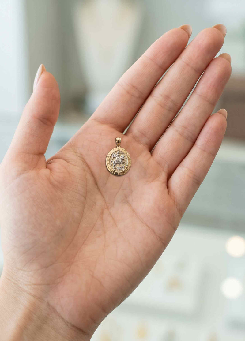 10 Karat Gold Saint George TwoTone Medal W:1.9