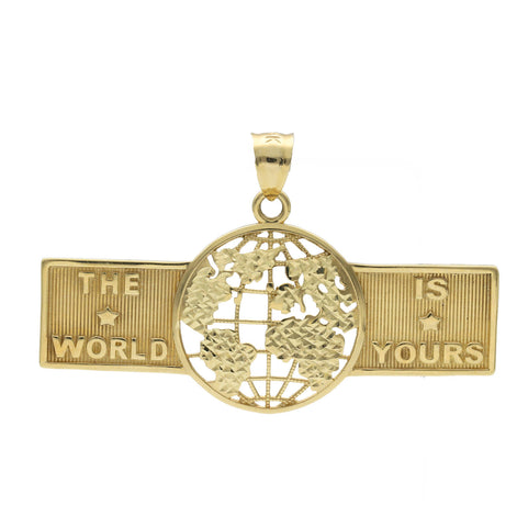 10 karat gold the world is yours charm