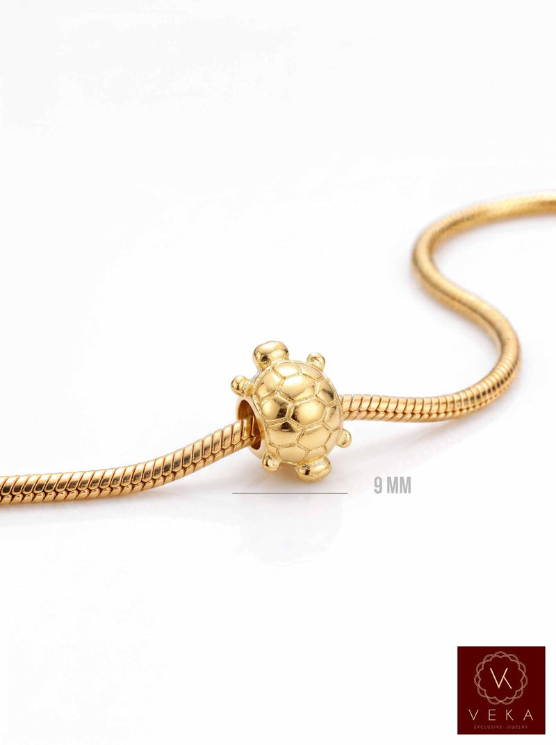 14K Gold Turtle Mini Slide Charm for Bracelet