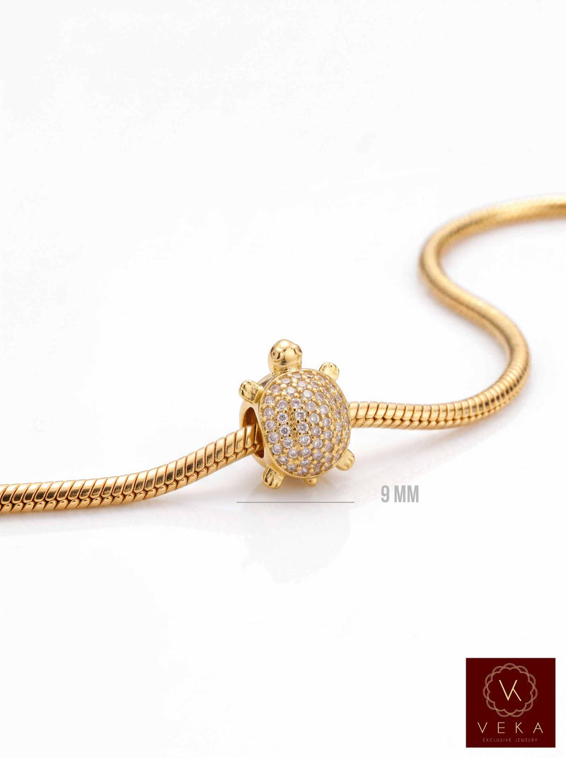14K Gold Turtle Mini Slide Charm for Bracelet