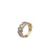Men's luxury diamond Cuban link ring presented in a professional gray Veka Jewelry display box.