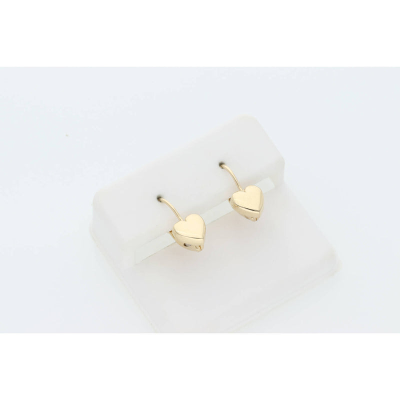 14 Karat Gold Heart Small Hoops Earring W:1.8
