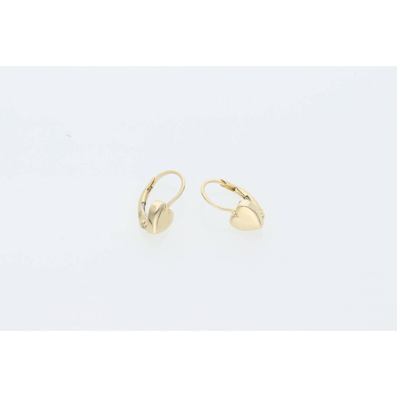 14 Karat Gold Heart Small Hoops Earring W:1.8