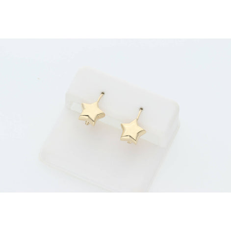 14 Karat Gold Star Small Hoops Earring W:2.8