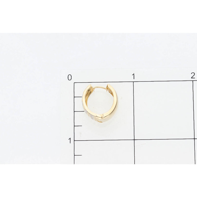 14 Karat Gold Two Tone DCut Hoop Earring W:3