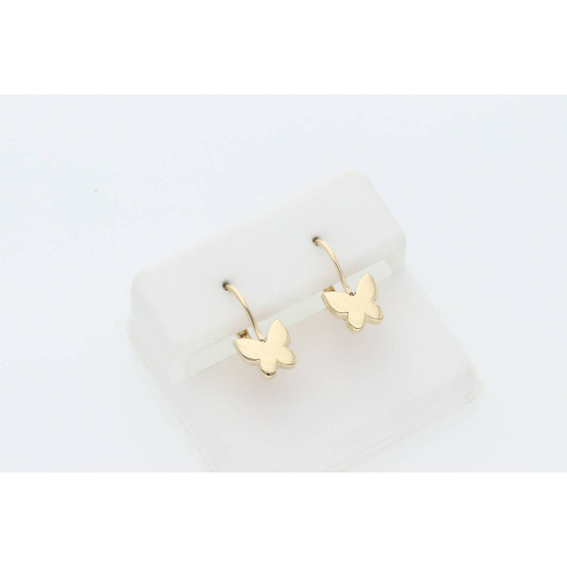 14 K Gold Butterfly Earring W:1.8