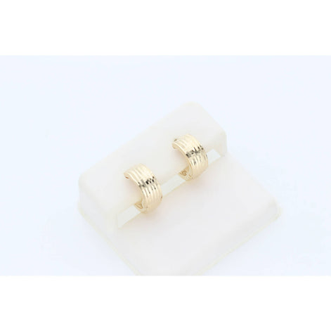 14 K Gold Cut Tiny Hoops  W:1.5