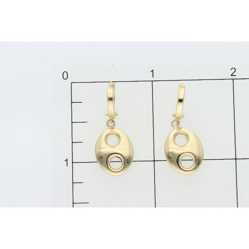 14 Karat Gold Puff Mariner Hoops Earring W:2.4