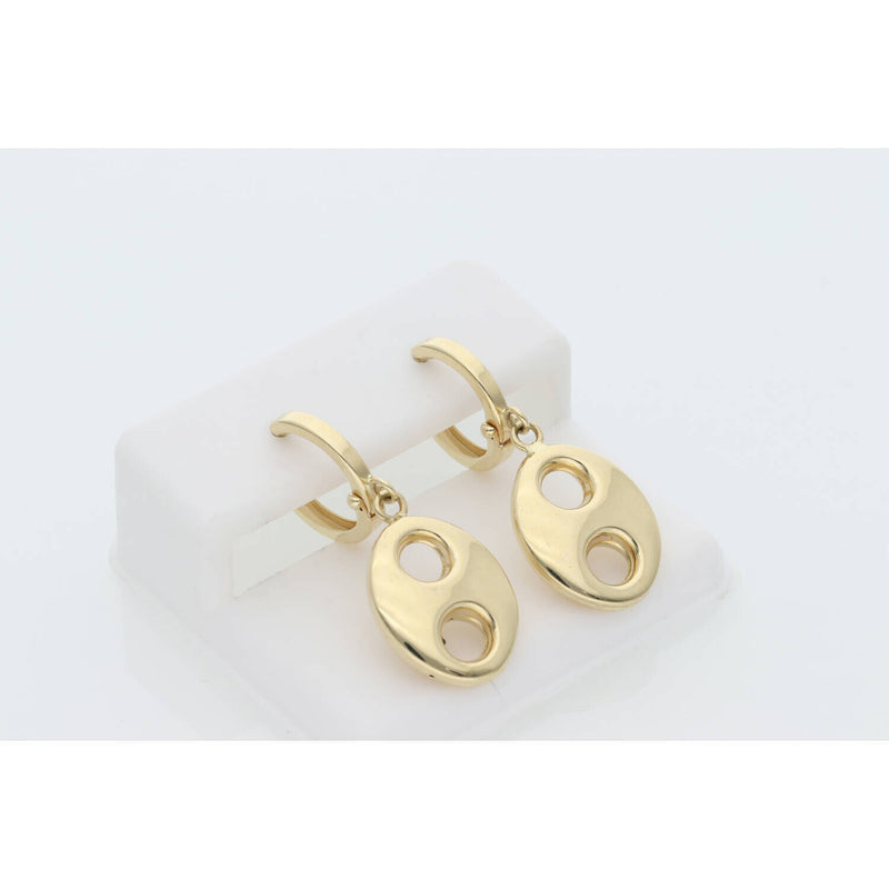 14 Karat Gold Puff Mariner Hoops Earring W:2.4