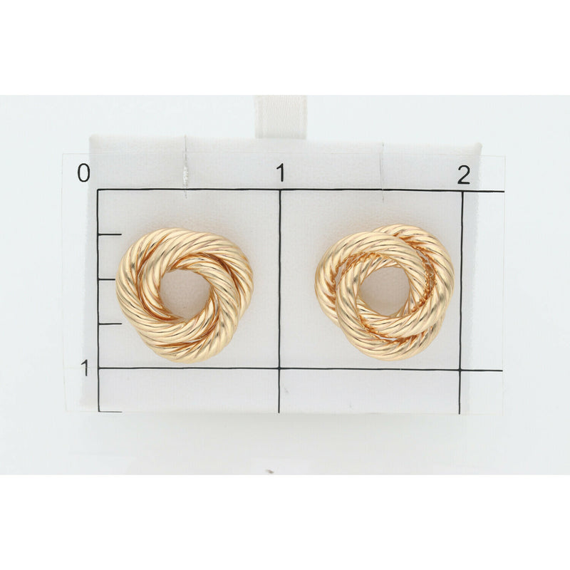 10 Karat Gold Triple Turned Knot Earrings W: 3.4
