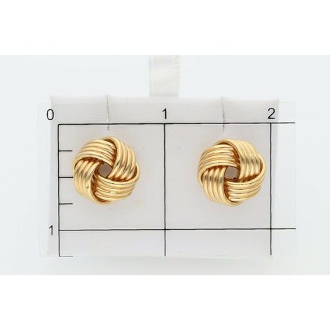 14 Karat Gold Big Knots Earrings W: 2.9