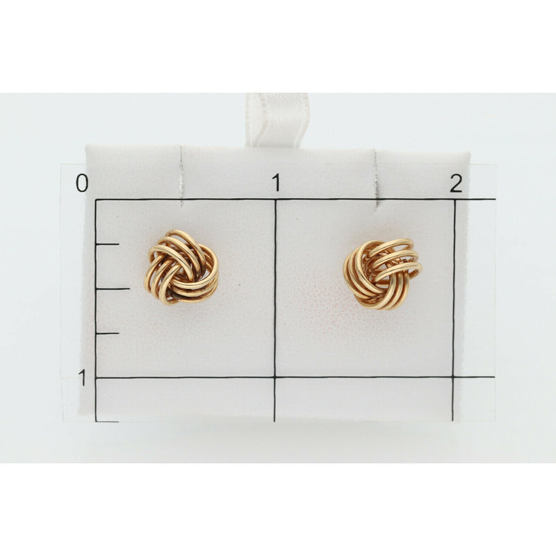 14 Karat Gold Fancy Knots Earrings W: 2.2