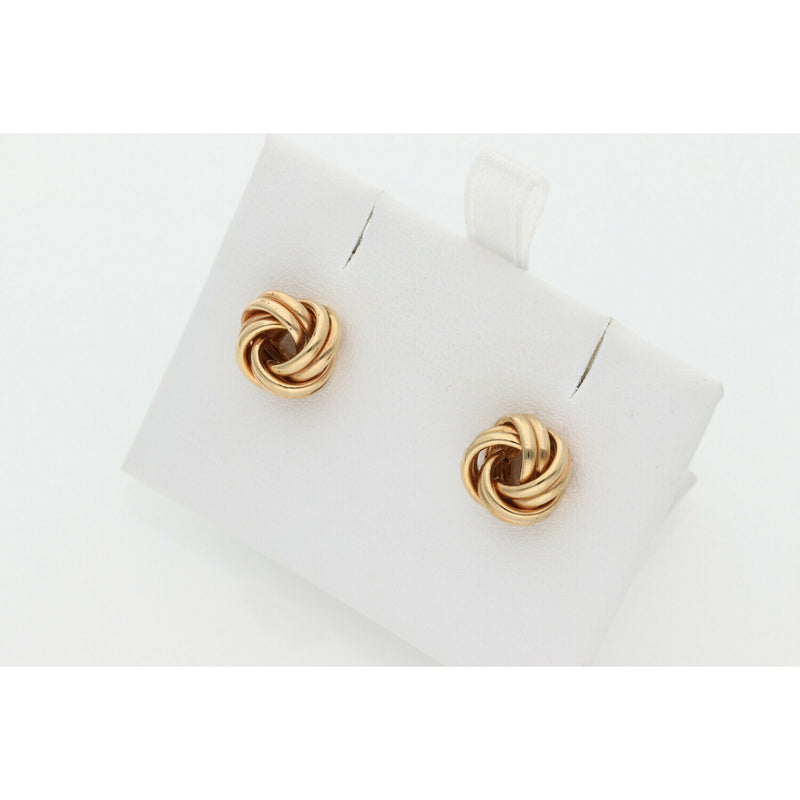 14 Karat Gold Fancy Knots Earrings W: 2.2