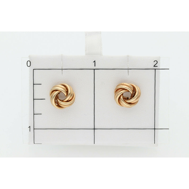 14 Karat Gold Fancy Knots Earrings W: 2.2