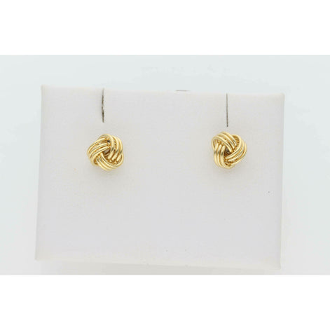 10 Karat Gold Tiny Knot Earrings W: 1