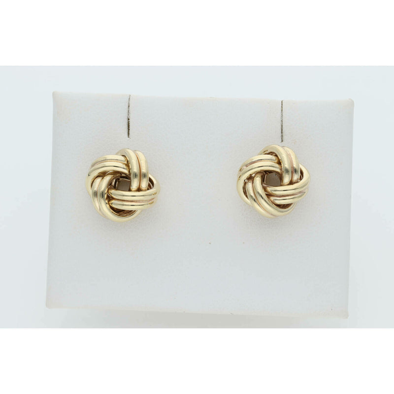 14 Karat Gold Double Knots Earrings W: 2.5