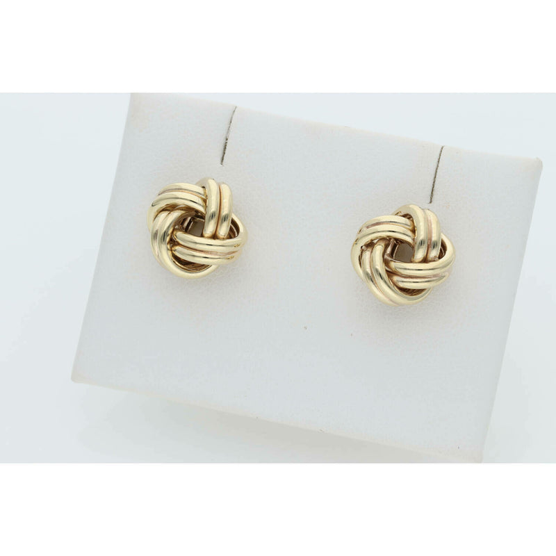 14 Karat Gold Double Knots Earrings W: 2.5