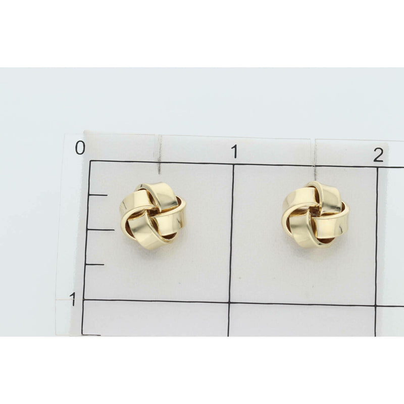 10 Karat Gold Plain Knots Earrings W: 2.1