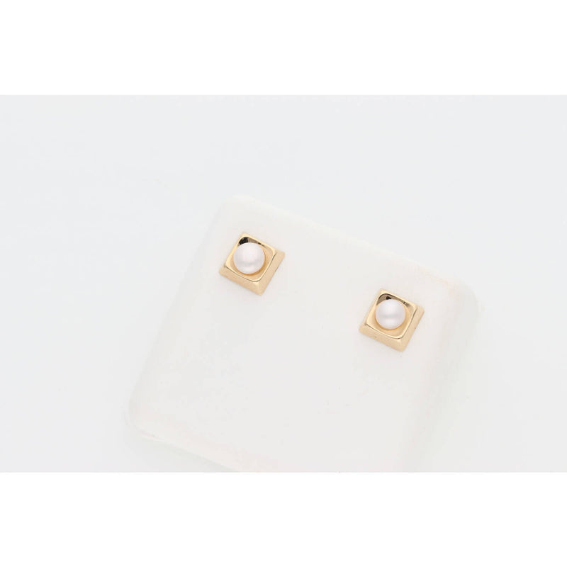14 Karat Gold Square Stud Earring