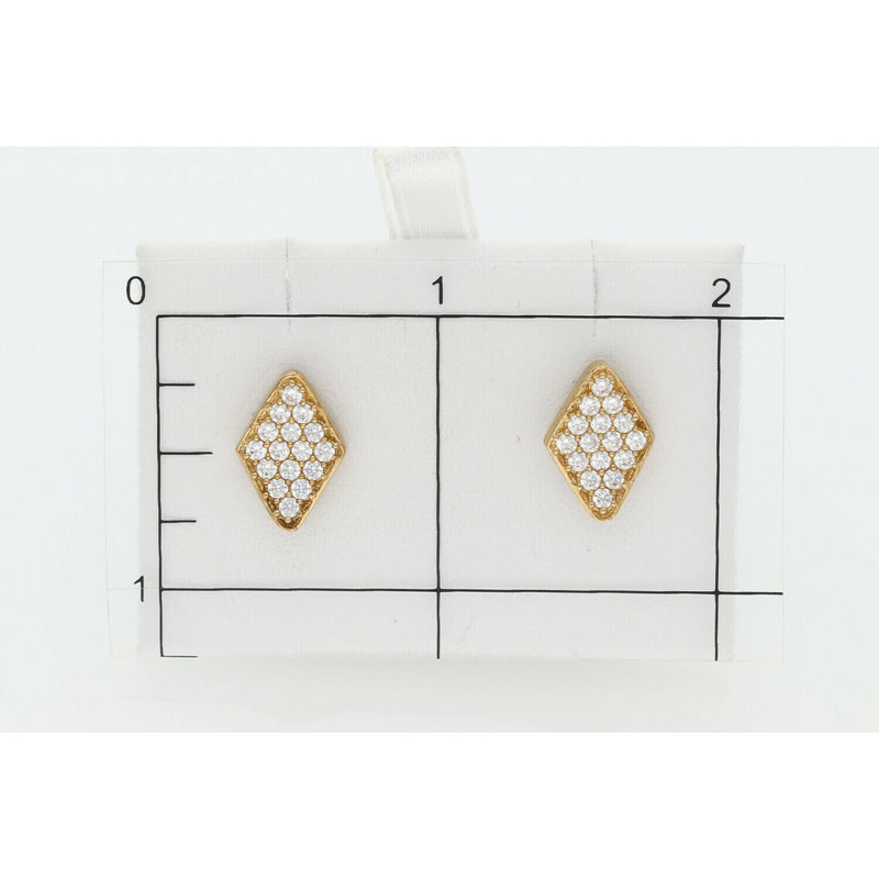 10 Karat Gold & Cz Rhombus Earrigs W: 2.1