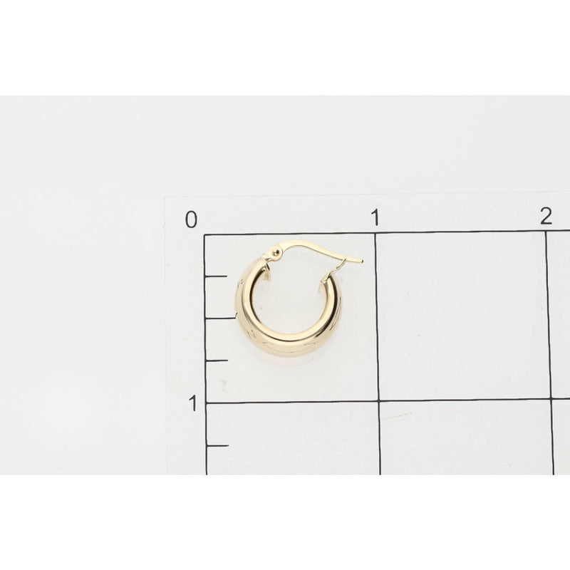 14 Kt G Wide Plain Hoops X-Small Ear W:2.8