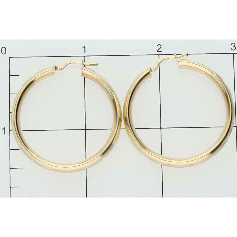 14K Gold Medium Earring Design W:6.1