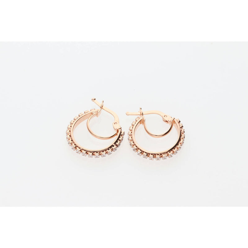 10K Rose Gold Hoops Earring  W:2.5