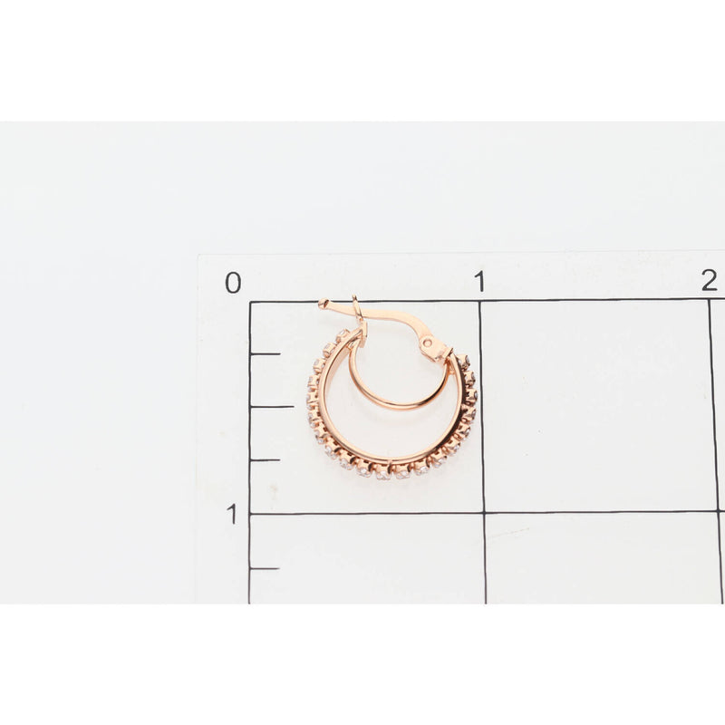 10K Rose Gold Hoops Earring  W:2.5